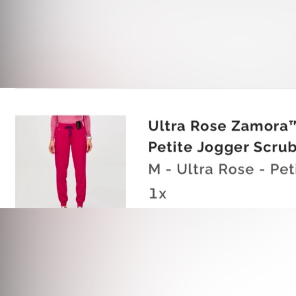 Figs, scrubs Zamora jogger in ultra rose size medium petite